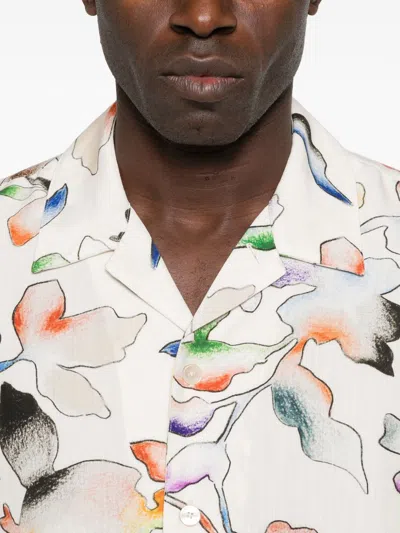 Ps By Paul Smith Paul Smith Floral Print Short Sleeved Casual Fit Button Down Shirt In Multi