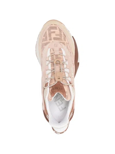 Fendi Mesh Flow Sneakers Perforated Design Pull Tab In Pink