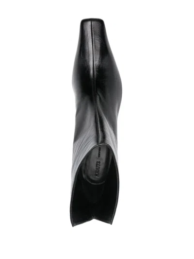 Khaite Ona 55 Leather Ankle Boots In Black