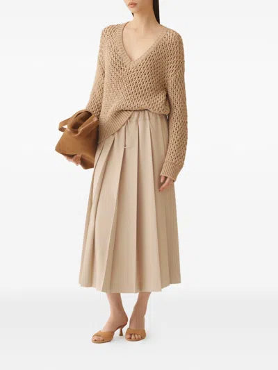 Fabiana Filippi Women Brown Moulin Wool Sweater, Xs Luxury Sweaters & Knitwear For Women Darveys In Neutral