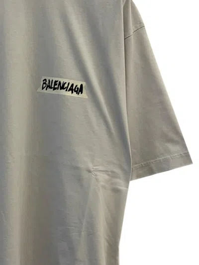 Balenciaga Oversized Logo-print Cotton-jersey T-shirt In Gray