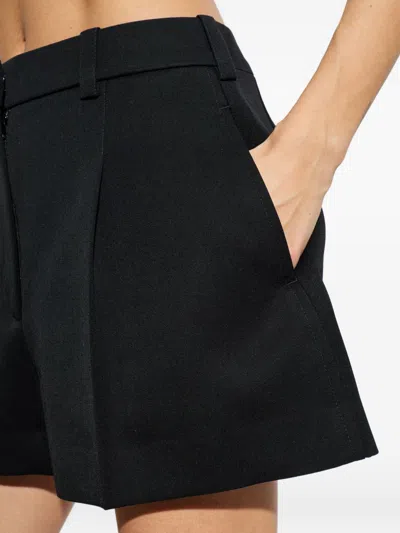 Givenchy Wool Bermuda Shorts Front Pleats Belt Loops In Black