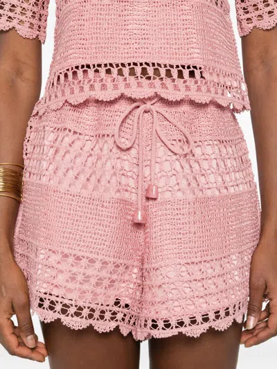 Zimmermann Wanderlust Crocheted Cotton-blend Shorts In Multi