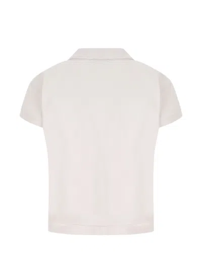 Balenciaga Cotton Pique Polo Shirt With Sport Icon Logo In White