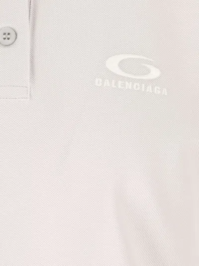 Balenciaga Cotton Pique Polo Shirt With Sport Icon Logo In White