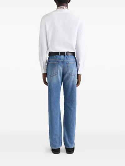 Givenchy Visible Stitching Flared Trousers In Blue