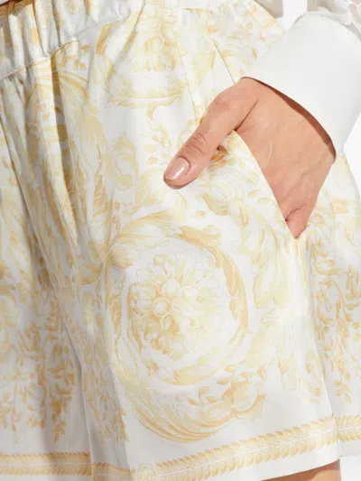 Versace Pattern-printed Elasticated-waistband Shorts In Neutral