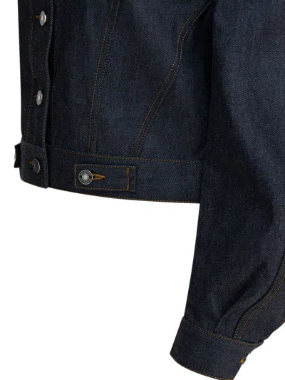 Givenchy Womens Dark Blue Reversed Cocoon-shape Denim Jacket In Blue