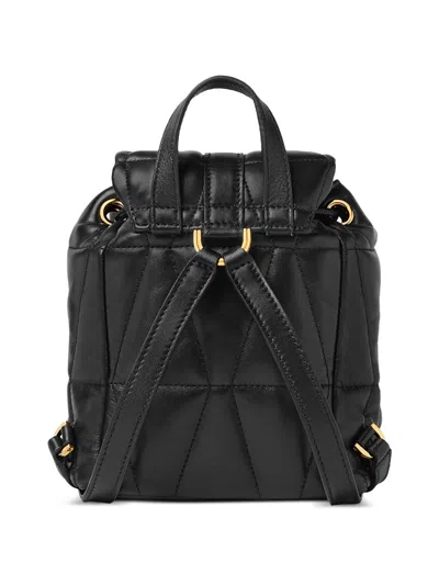 Versace Backpack Quilted Design Gold Tone Hardware In Black