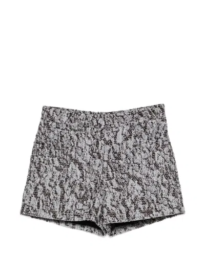 Iro Edela Cotton Blend Shorts Textured Pockets In Gray