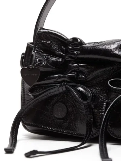 Acne Studios Multi Pocket Micro Leather Handbag In Black