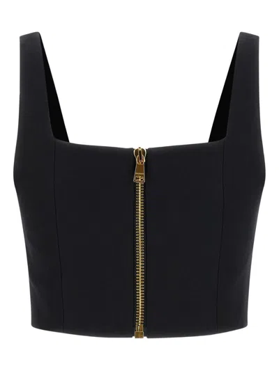 Balmain Women Wool Brassiere Top In Black