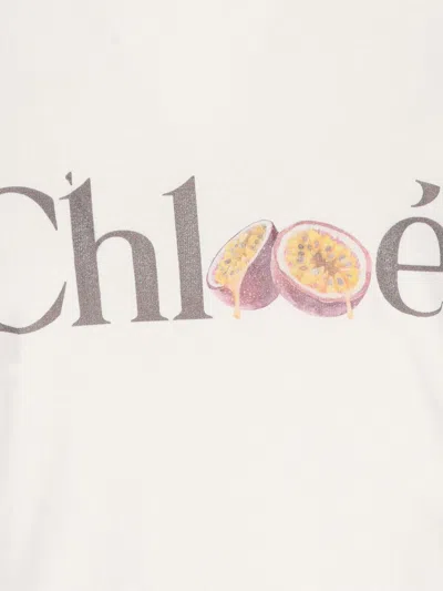 Chloé Passion Fruit Print Baby Fit Cotton Jersey T-shirt In White