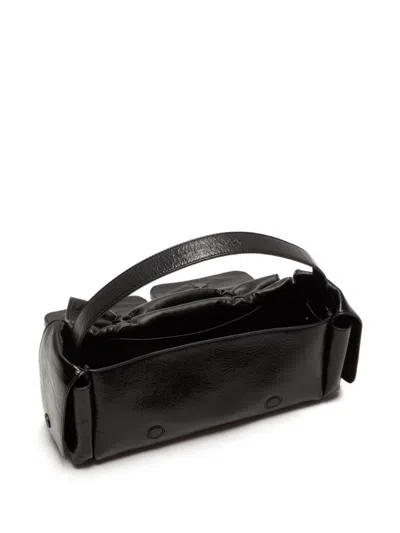 Acne Studios Women Mircro Multipocket Grained Leather Shoulder Bag In Black