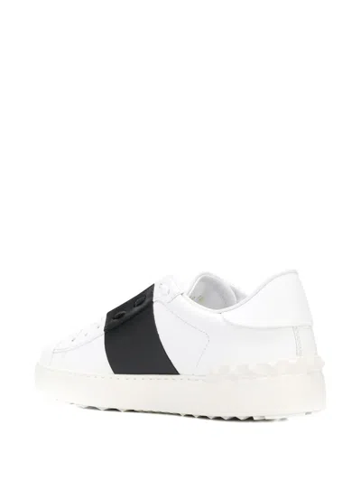 Valentino Calfskin Sneakers With Contrasting Bands And Rubber Studs In Black