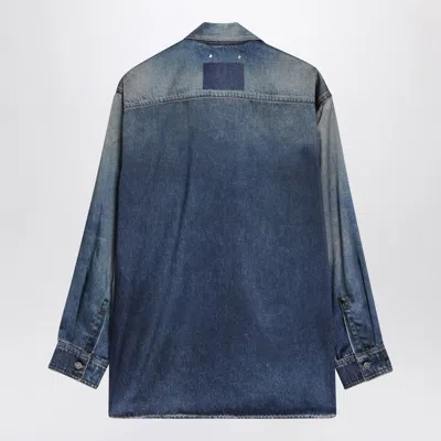 Golden Goose Deluxe Brand Women Oversized Shirt With Denim Print In Blue