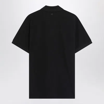 Ami Alexandre Mattiussi Ami Paris Men Black Polo Shirt With Adc Embroidery At The Front In Cotton Man In Black