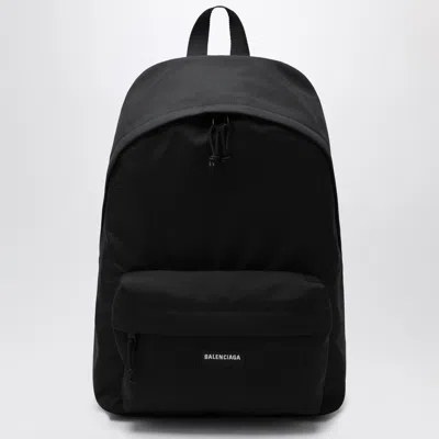 Balenciaga Black Explorer Backpack With Logo Patch In Black