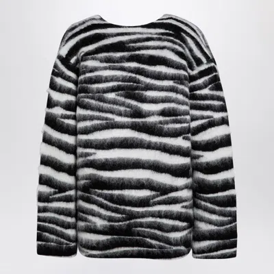 Marc Jacobs Zebra-patterned Jumper In Wool Blend In Black