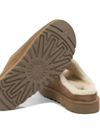 Ugg Suede Slippers With Embossed-logo In Brown