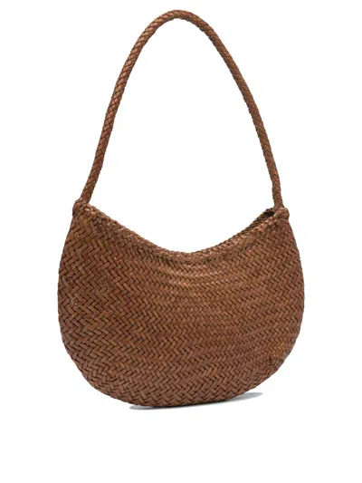 Dragon Diffusion Shoulder Bag Single Strap Woven Design Open Top In Brown
