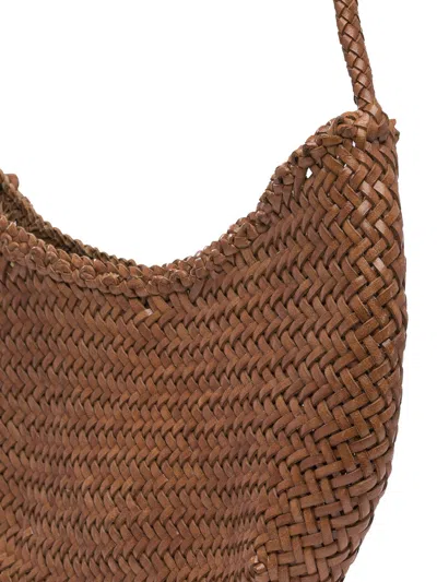 Dragon Diffusion Shoulder Bag Single Strap Woven Design Open Top In Brown