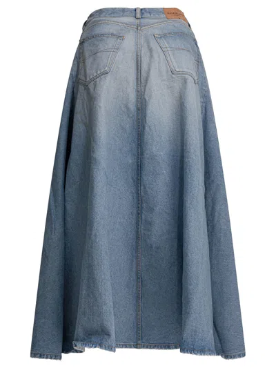 Balenciaga Maxi Skirt With Innovative Design And Five-pocket Style In Blue