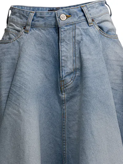 Balenciaga Maxi Skirt With Innovative Design And Five-pocket Style In Blue