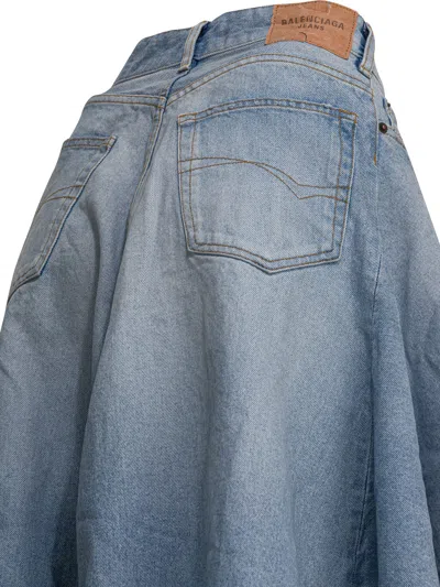 Balenciaga Maxi Skirt With Innovative Design And Five-pocket Style In Blue