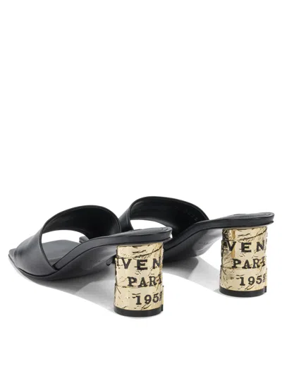 Givenchy 65mm Logo Heel Leather Mule Sandals In Multi