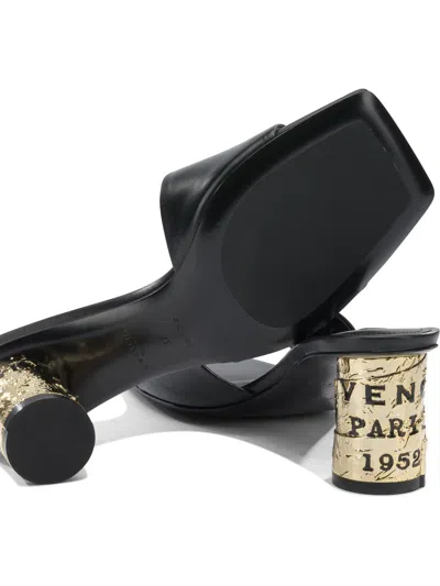 Givenchy 65mm Logo Heel Leather Mule Sandals In Multi