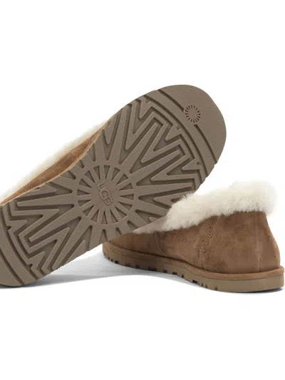 Ugg Soft Suede Ballet Flat With Plush Sheepskin Lining In Pink