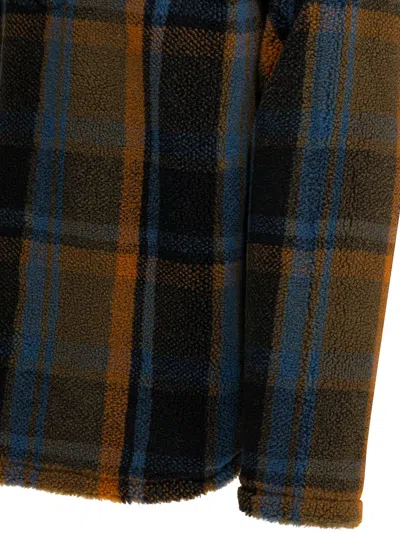Human Made Fleece Texture Plaid Pattern Long Sleeve Sweater In Brown