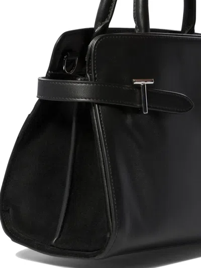 Le Tanneur Emie Maxi Shoulderbag In Smooth Leather And Nubuck In Black