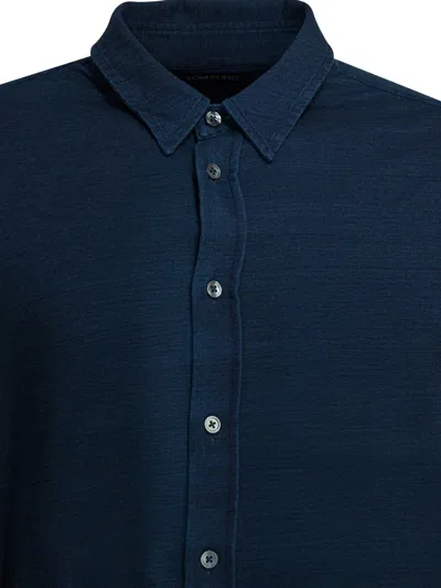 Tom Ford Solid Buttoned Shirt In Black