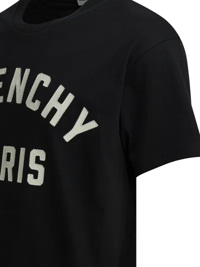 Givenchy Men Black Crewneck T-shirt With Maxi Logo Lettering On The Front In Cotton Man