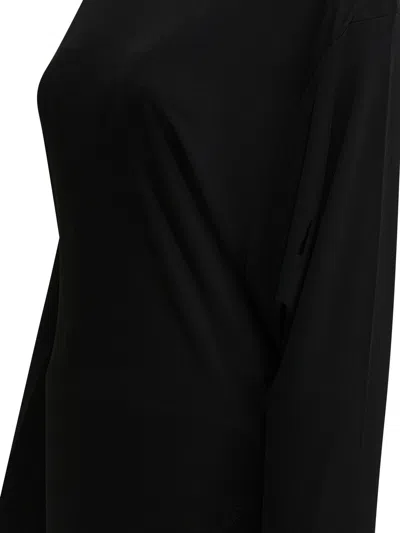 Jacquemus Black La Robe Mistral Crew Neck Dress With Long Sleeves And Open Back In Viscose Blend Women