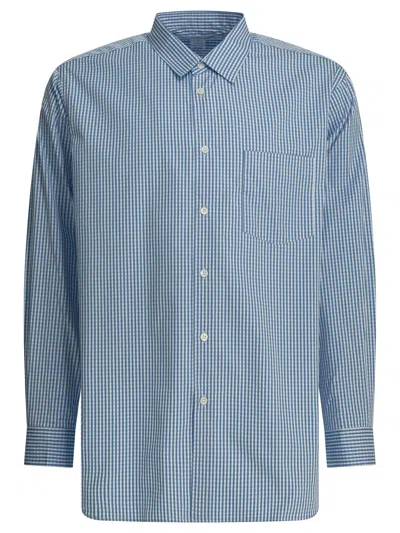 Comme Des Garçons Button Down Collar Shirt Front Pocket In Blue