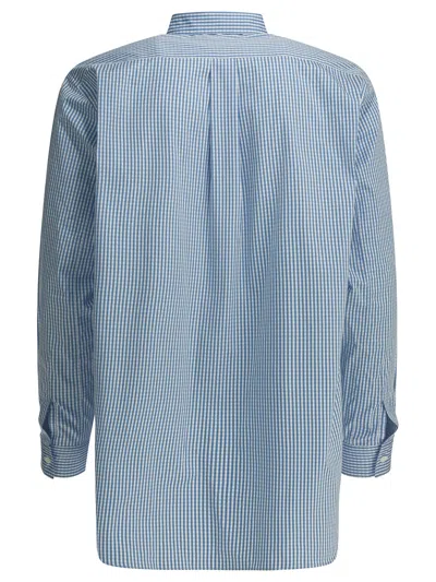 Comme Des Garçons Button Down Collar Shirt Front Pocket In Blue