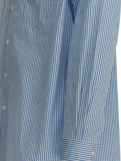 Comme Des Garçons Button Down Collar Shirt Front Pocket In Blue