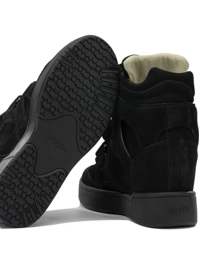 Isabel Marant Women Black Wedge With Insert Design And High Heel Sneaker In Leather Woman