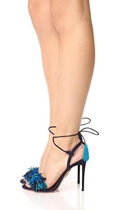 Shop Aquazzura Wild Thing Sandals In Multi Blue