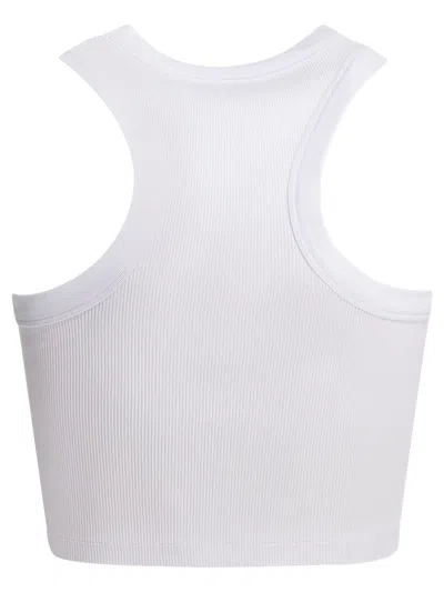 Givenchy White Sleeveless Top With Logo Lettering On The Front In Cotton Stretch Woman In White