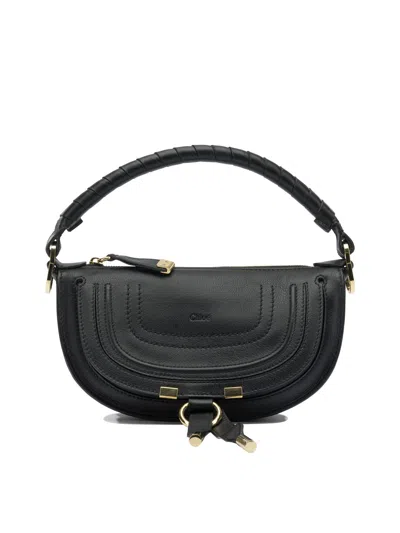 Chloé Mini Marcie Shoulder Bag In Soft Leather In Black