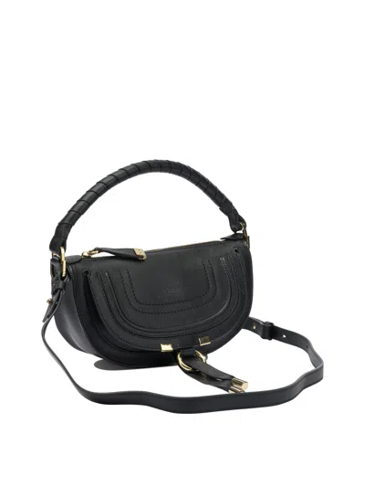 Chloé Mini Marcie Shoulder Bag In Soft Leather In Black