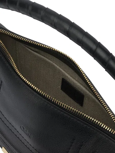 Chloé Mini Marcie Shoulder Bag In Soft Leather In Black