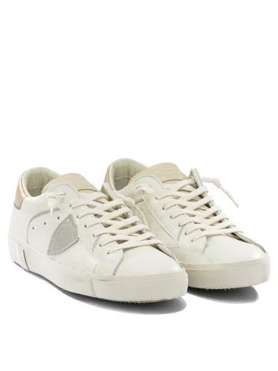 Philippe Model Sneakers Prsx Low Man Veau Cerf Lait Mud In White