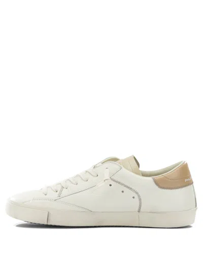 Philippe Model Sneakers Prsx Low Man Veau Cerf Lait Mud In White