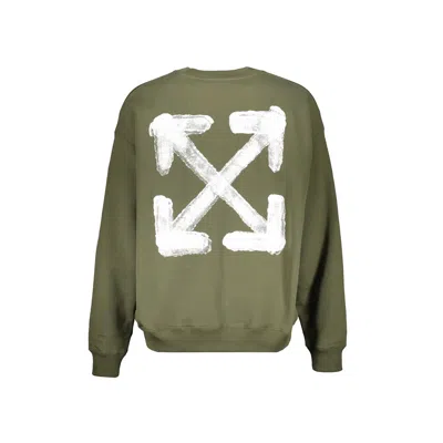 Off-white Off White Off White Logo Sweatshirt In Green