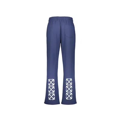 Off-white Lightweight Blue Pants With Adjustable Drawstring In Blue